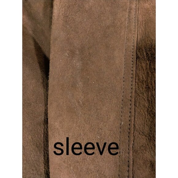 Vtg 90s Polo Ralph Lauren Chocolate Brown Suede Leather Bomber Jacket XXL Flight - Picture 4 of 16